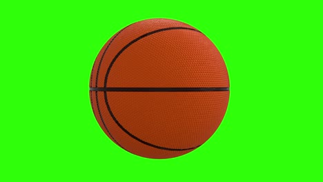 Basketball-basket-ball-spinning-on-green-screen